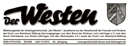 Der Westen (Mitteilungsblatt der Gesellschaft der Freunde und Frderer der Erwin von Steinbach-Stiftung)