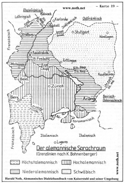 Karte Alemannischer Sprachbereich
